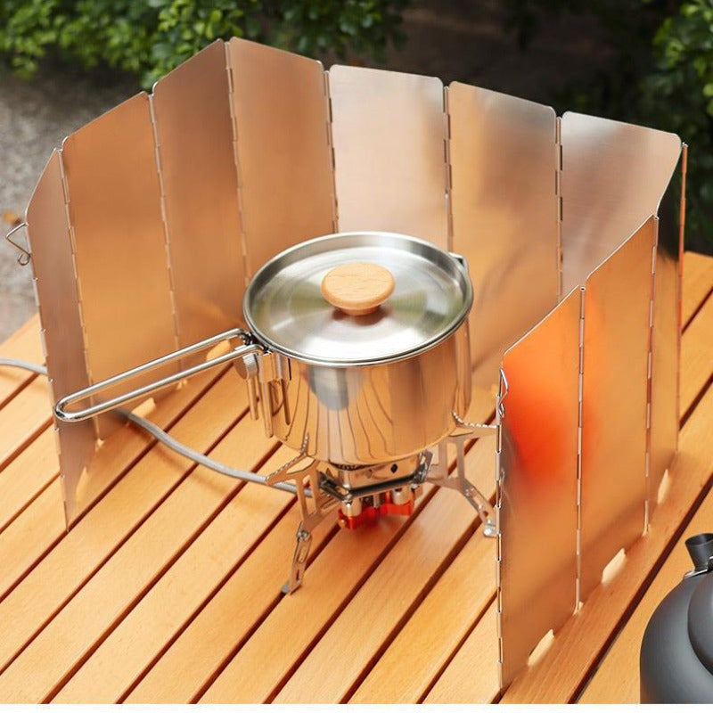 10pcs Camping Stove Windshield Aluminum Alloy Foldable Windproof Screen