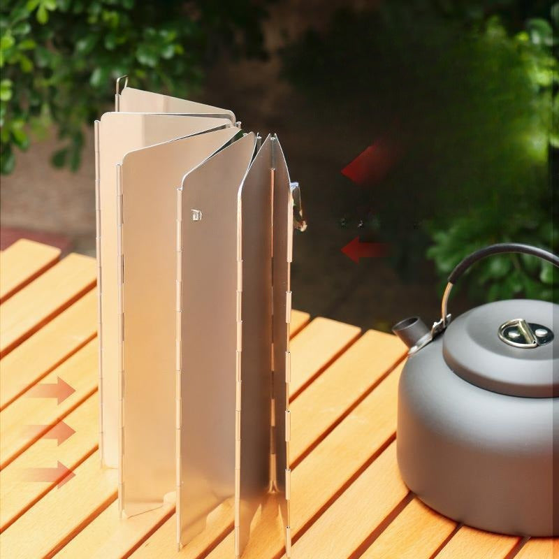 10pcs Camping Stove Windshield Aluminum Alloy Foldable Windproof Screen