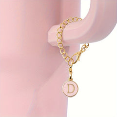 2pcs Initial Letter Chain Charm Water Cup Decorative Pendant Cup Accessories