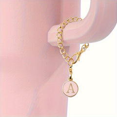 2pcs Initial Letter Chain Charm Water Cup Decorative Pendant Cup Accessories