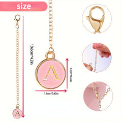 2pcs Initial Letter Chain Charm Water Cup Decorative Pendant Cup Accessories