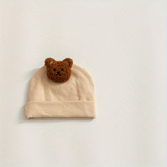 Cute Bear Dolls Cotton Baby Pullover Cap for Autumn and Winter