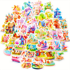 50pcs 3D Scene Waterproof Doodle Sticker Laptop Tablet Mobile Guitar Desktop Cup