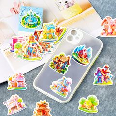 50pcs 3D Scene Waterproof Doodle Sticker Laptop Tablet Mobile Guitar Desktop Cup