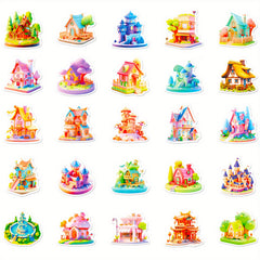 50pcs 3D Scene Waterproof Doodle Sticker Laptop Tablet Mobile Guitar Desktop Cup