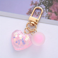 Acrylic Heart Pendant Keychain - Decoration for Keys, Backpacks, Wallets