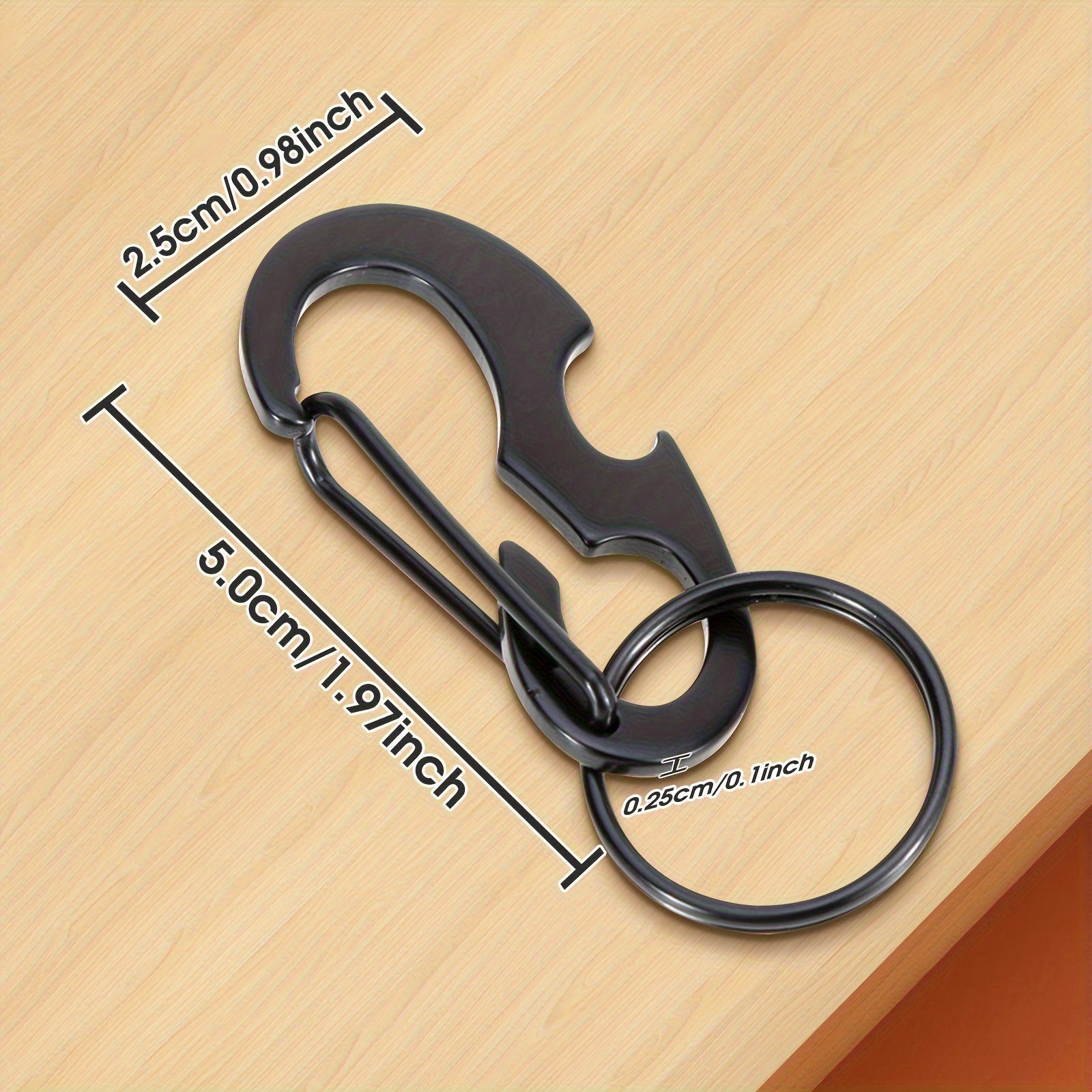 2pcs Metal Hanging Buckle Keychain Key Ring Stainless Steel Bag Buckle