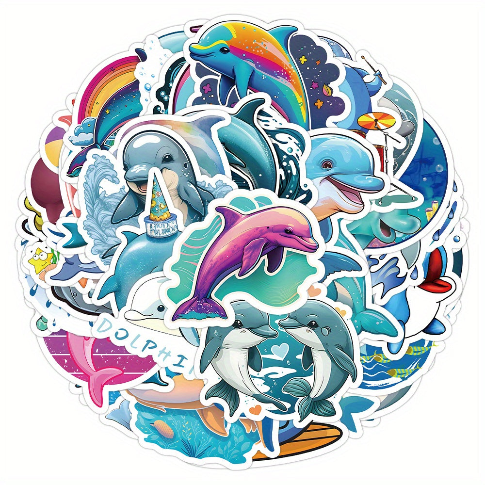 53pcs Dolphin Waterproof Doodle Sticker for Laptop PC Tablet Mobile