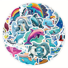 53pcs Dolphin Waterproof Doodle Sticker for Laptop PC Tablet Mobile