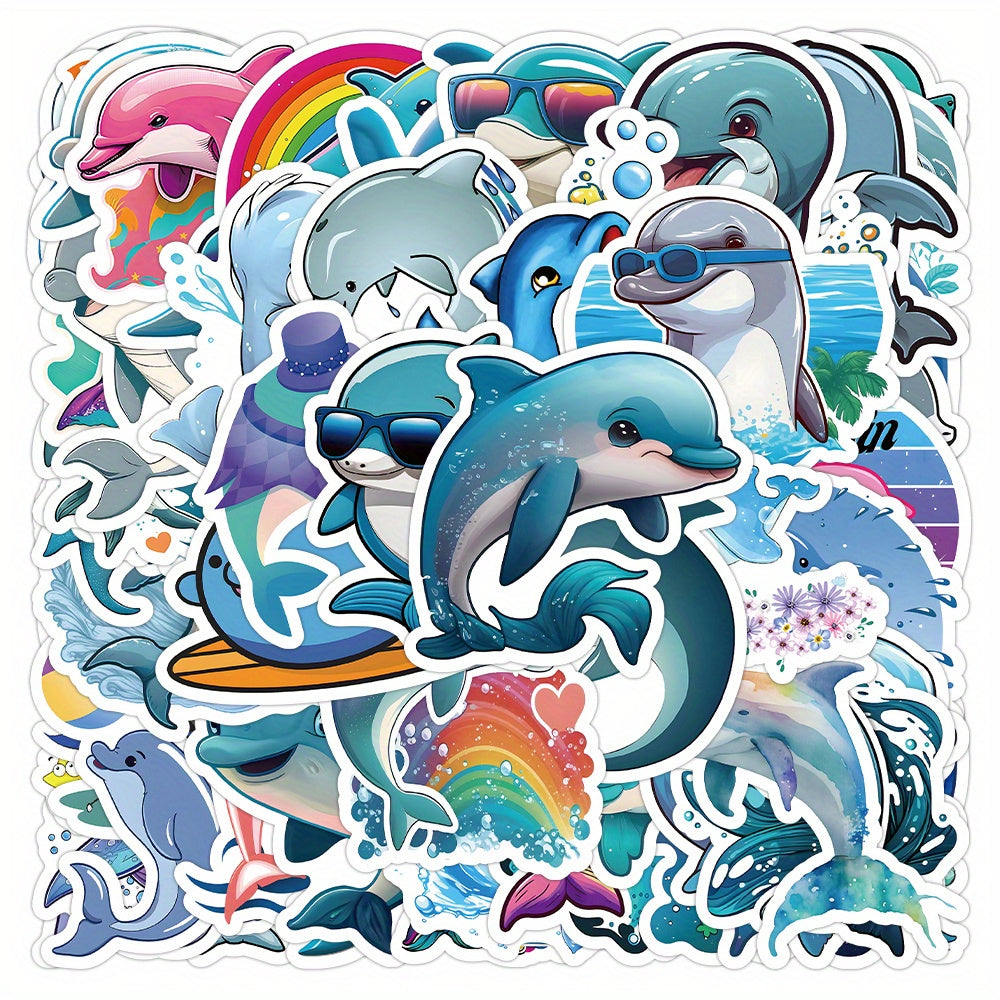 53pcs Dolphin Waterproof Doodle Sticker for Laptop PC Tablet Mobile