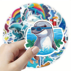 53pcs Dolphin Waterproof Doodle Sticker for Laptop PC Tablet Mobile
