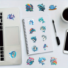 53pcs Dolphin Waterproof Doodle Sticker for Laptop PC Tablet Mobile
