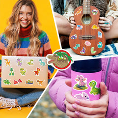 100pcs Dinosaur Waterproof Stickers for Laptop Phone Case Guitar