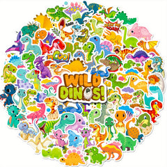 100pcs Dinosaur Waterproof Stickers for Laptop Phone Case Guitar