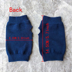 Wildflower Cow Skull Fingerless Knitted Gloves Winter Warm