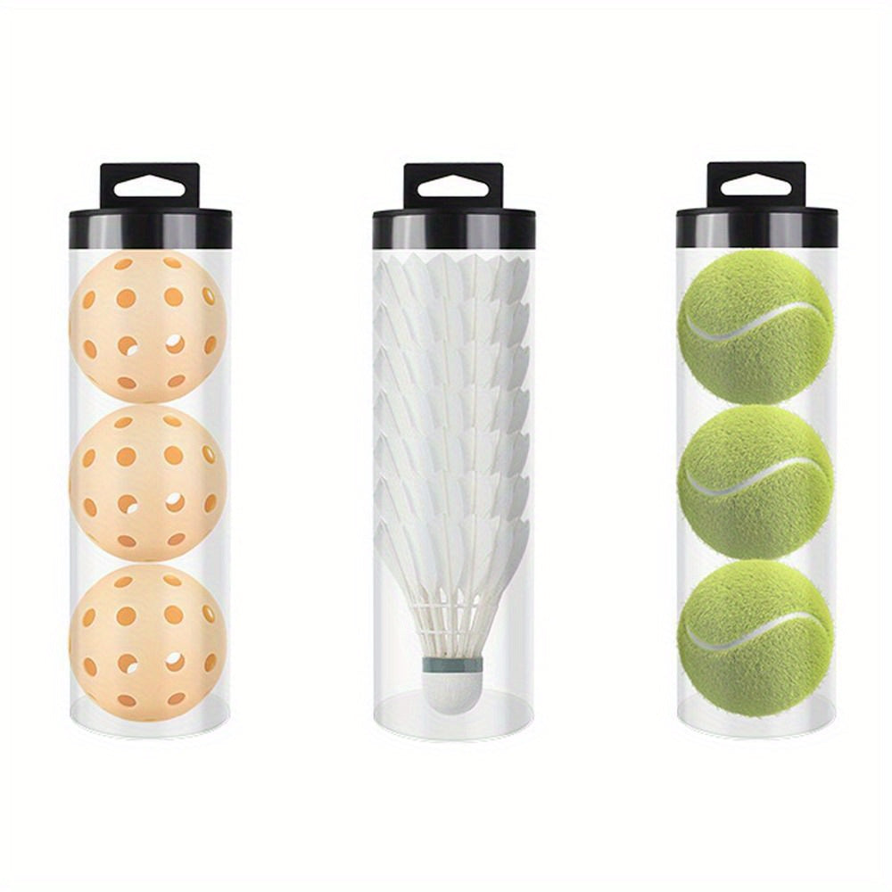 Transparent Pickleball Ball Storage Box Portable Organizer For 3-4 Balls