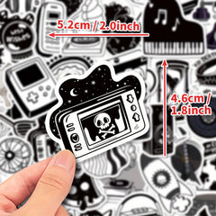 50pcs Waterproof Doodle Sticker for Laptop Tablet Phone Case Guitar Cup Desktop