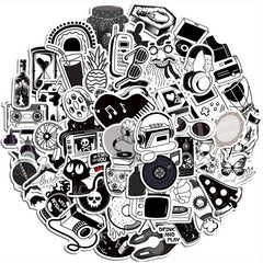 50pcs Waterproof Doodle Sticker for Laptop Tablet Phone Case Guitar Cup Desktop