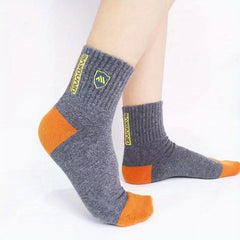 Men's Block Crew Socks Breathable Casual Unisex Socks for Outdoor All Seasons