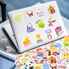 50pcs Waterproof Doodle Stickers for Laptop Tablet Mobile Phone Guitar