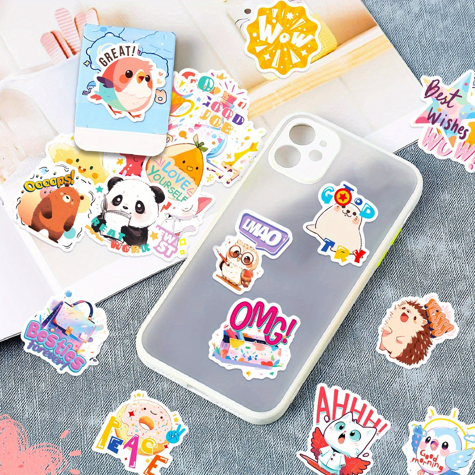 50pcs Waterproof Doodle Stickers for Laptop Tablet Mobile Phone Guitar