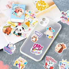 50pcs Waterproof Doodle Stickers for Laptop Tablet Mobile Phone Guitar