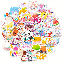 50pcs Waterproof Doodle Stickers for Laptop Tablet Mobile Phone Guitar