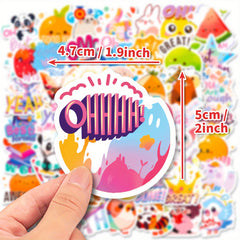 50pcs Waterproof Doodle Stickers for Laptop Tablet Mobile Phone Guitar