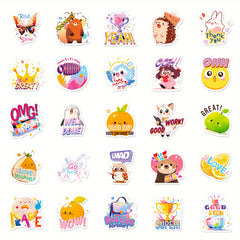 50pcs Waterproof Doodle Stickers for Laptop Tablet Mobile Phone Guitar