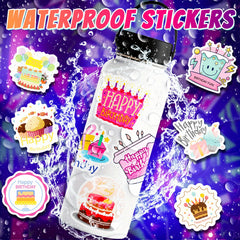 50pcs Happy Birth Waterproof Doodle Sticker Laptop PC Tablet Phone Case