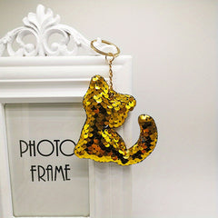 Sequin Cat Keychain Pendant Set - Decoration for Car Keys, Backpacks, Wallets