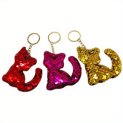 Sequin Cat Keychain Pendant Set - Decoration for Car Keys, Backpacks, Wallets