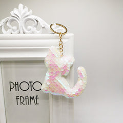 Sequin Cat Keychain Pendant Set - Decoration for Car Keys, Backpacks, Wallets