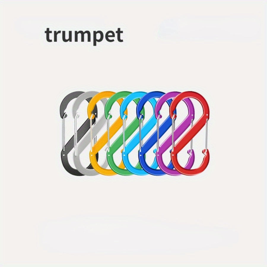 8 Aluminum S Hooks for Climbing & Backpacking Keychain Connection Buckle