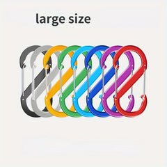 8 Aluminum S Hooks for Climbing & Backpacking Keychain Connection Buckle