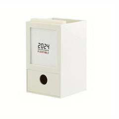 Creative Pen Holder Calendar Storage Box 2 In 1