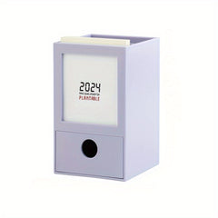Creative Pen Holder Calendar Storage Box 2 In 1