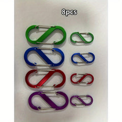 8 Aluminum S Hooks for Climbing & Backpacking Keychain Connection Buckle