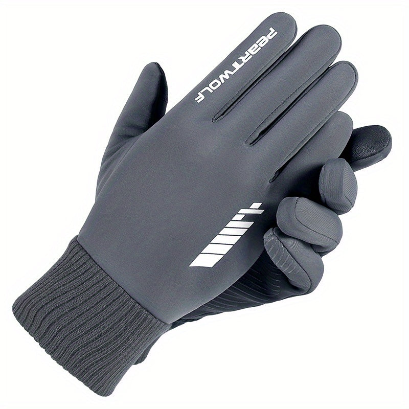Windproof Waterproof Full Fingered Cycling Gloves Touch Screen Winter Sports Men