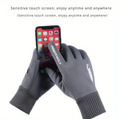 Windproof Waterproof Full Fingered Cycling Gloves Touch Screen Winter Sports Men