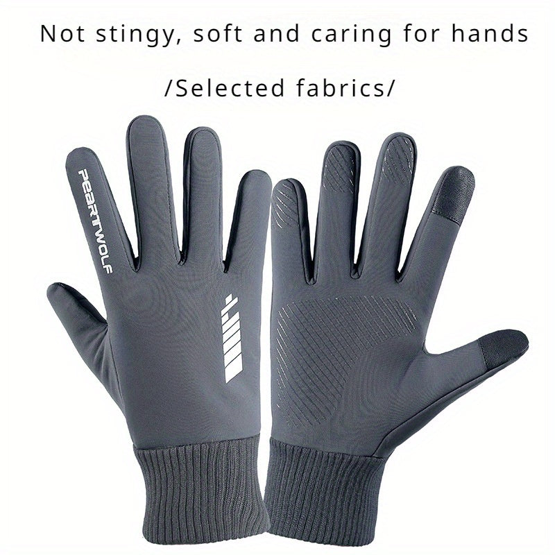 Windproof Waterproof Full Fingered Cycling Gloves Touch Screen Winter Sports Men