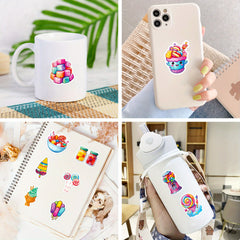 50pcs Colorful Candy Lollipop Vinyl Stickers for Skateboards Mobile Phones Cars