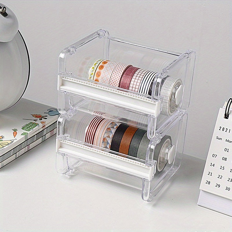 Tape Cutter Holder Transparent Tape Dispenser School Supplies