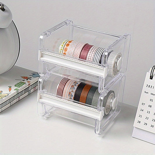 Tape Cutter Holder Transparent Tape Dispenser School Supplies