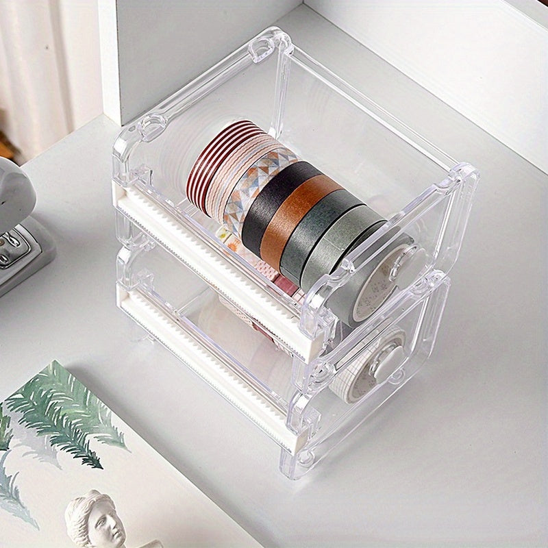 Tape Cutter Holder Transparent Tape Dispenser School Supplies