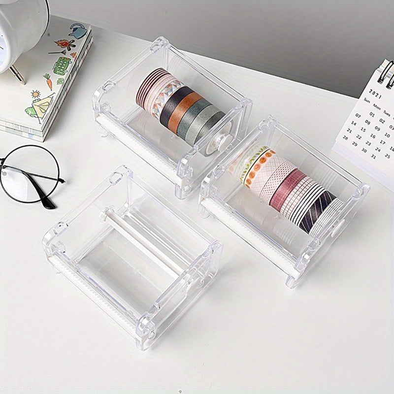 Tape Cutter Holder Transparent Tape Dispenser School Supplies