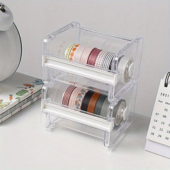 Tape Cutter Holder Transparent Tape Dispenser School Supplies