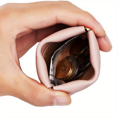 Solid Faux Leather Coin Purse Mini Cosmetic Bag Headphone Lipstick Storage Bag