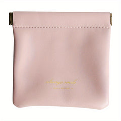 Solid Faux Leather Coin Purse Mini Cosmetic Bag Headphone Lipstick Storage Bag