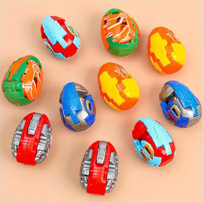 Easter Dinosaur Eggs 7-Piece Transforming Robot Toy Set